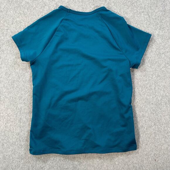 Lands' End Boys Short Sleeve Rash Guard Medium 8 Fish Graphic Teal Swim Summer - Picture 5 of 5